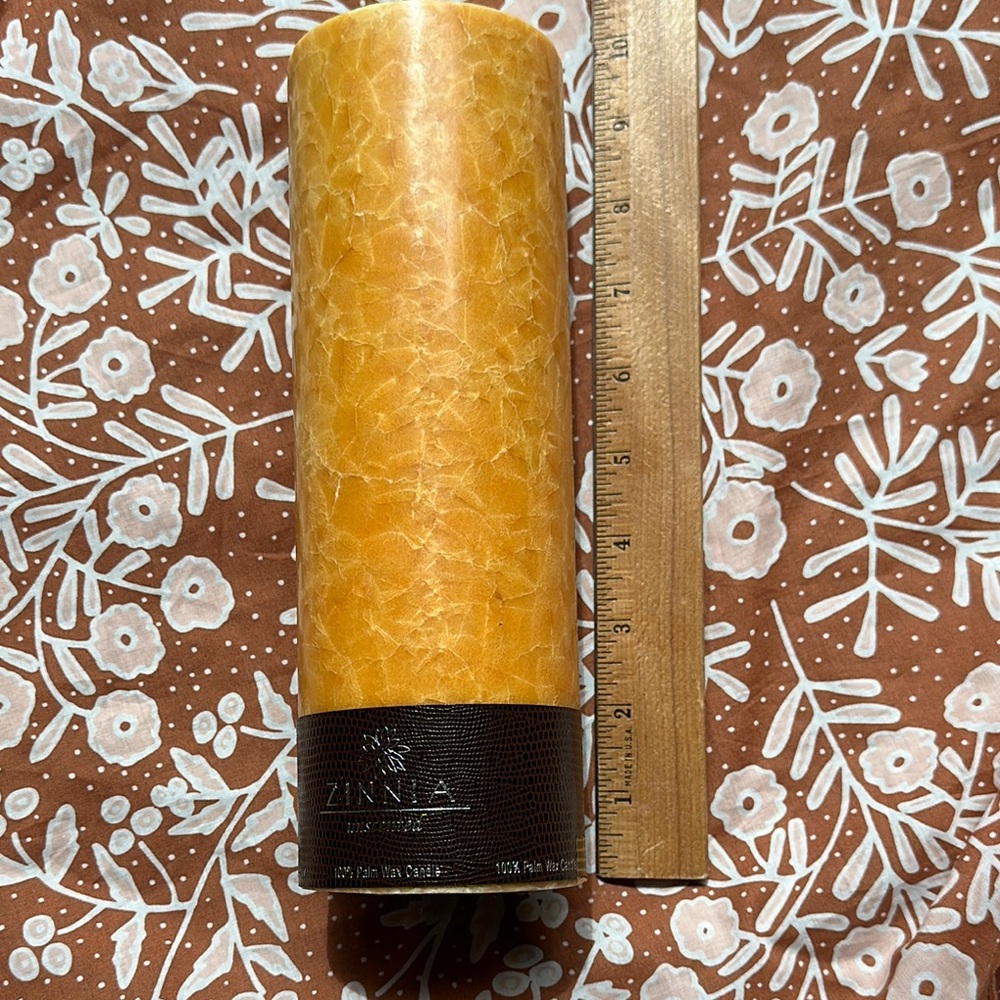 9” 100% soy wax candle unscented pillar new